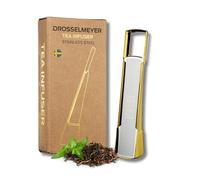 Infusor de Te en Acero Inoxidable Antigoteo - Colador de Acero Inoxidable para Té - Tetera Individual para Té Suelto - Filtro de Té Infusión a Granel - Diseñado en Suecia (Oro)
