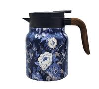 Infusor térmico integrado con patrón floral vintage, termo de acero inoxidable, jarra térmica con tapa para bebidas calientes, tetera aislada desmontable de 1000 ml, gran capacidad, fácil de usar para