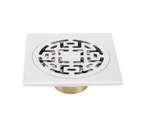 INFYDAY Desagüe de Piso para baño, Totalmente de Cobre, a Prueba de olores, Proceso de galvanoplastia, Doble Filtro, Cromado, Plateado, Recto (Rejillas para Ventanas)