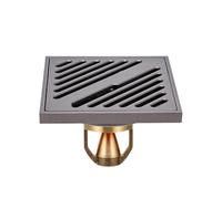 INFYDAY Desagüe de Suelo con válvula antirreflujo, Cuadrado, de Cobre Gris, para Cocina, balcón, Ducha, Lavadora, Oculto, antirreflujo de Agua, Cuadrado de 8 x 20 cm (Franja Diagonal)