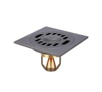 INFYDAY Desagüe de Suelo con válvula antirreflujo, Cuadrado, Gris, de Cobre, para Cocina, balcón, Ducha, Lavadora, Oculto, antirreflujo de Agua, 8 x 20 cm, Cuadrado (Gris, Doble Uso)