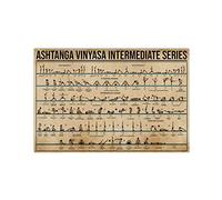 Inga Ashtanga Vinyasa Intermediate Series Póster horizontal vintage decoración de pared placa de metal póster 8 x 12 pulgadas