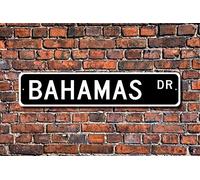 Inga Bahamas Signo de Recuerdo de la Pared de la Bahamas Recuerdo de la Calle de Bahamas Cartel Arte de la Pared de Aluminio Metal Sign 40 x 10 cm