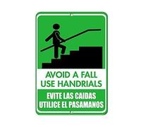 Inga Cartel de metal de aluminio retro para evitar una caída con pasamanos de uso adecuado para tu bar, cafetería, restaurante, cocina, Swimmin, cartel de lata de metal de 20 x 30 cm