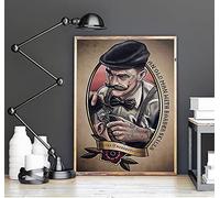 Inga Cartel de peluquero con texto en inglés «Never Underestimate An Old Man With Barber Skills», cartel de metal para decoración de la pared del hogar, cocina, 20,3 x 30,5 cm