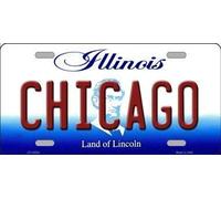 Inga Chicago Illinois - Placa metálica para matrícula (20,3 x 30,5 cm)