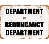 Inga Department Of Redundancy Department - Cartel de metal, 20 x 30 cm