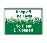 Inga Keep Off The Lawn No Pisar El Cesped - Cartel bilingüe (20,3 x 30,5 cm)
