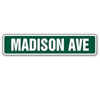 Inga Madison Avenue - Señal de Calle Manhattan New York para Publicidad (40 x 10 cm)