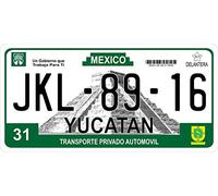 Inga Mexico Yucatán - Placa de matrícula con Foto de Yucatán (Personalizable)