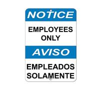 Inga Notice Empleados Only Aviso Empleados Solamente Cartel de lata 20 x 30 cm
