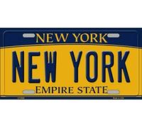 Inga Placa de matrícula con Texto en inglés New York State Background Novelty de 15 x 30 cm