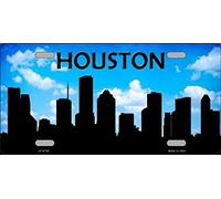 Inga Placa de matrícula Houston Silhouette de 15 x 30 cm