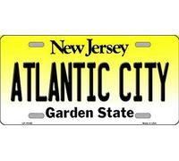 Inga Placa de matrícula New Sign de Atlantic City New Jersey State Background de 15 x 30 cm