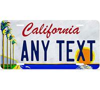 Inga Placa de matrícula personalizada de California Art Style Any Text de 15 x 30 cm