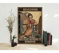 Inga Póster de libros con texto en inglés "Reading Because Murder Is Wrong" (20,3 x 30,5 cm)