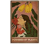 Inga Powered By Plants - Placa de metal para decoración de pared, diseño vintage, 20,3 x 30,4 cm