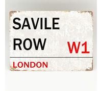 Inga Savile Row W1 London Street Road signo metal aluminio retro puerta Bling placa calle metal lata/retro decoración placa 8 x 12 pulgadas
