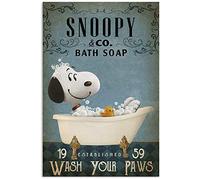 Inga Snoopy And Co - Póster de pared (20,3 x 30,5 cm), diseño vintage con jabón de baño