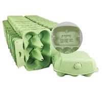 Ingbertson 50 cajas de huevos verdes para 6 huevos/hueveras para huevos de gallina sin impresión (50 unidades, para 6 huevos, verde)