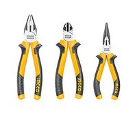 INGCO Juego de alicates de 3 piezas, alicates combinados de 8 pulgadas y alicates de corte diagonal de 6 pulgadas y alicates de punta larga de 6 pulgadas HKPS28318