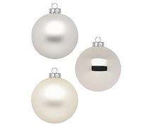 Inge Glas - Bolas de Navidad (10 cm, en caja de cartón, 6 unidades, tamaño XL, bolas de cristal cloud dancer, color blanco, crema y beige)