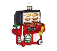 Inge-Glas Decoración para árbol de Navidad de cristal, 9 cm, barbacoa de gas, con bolas de Navidad, color rojo y multicolor