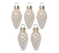 Inge Glas Magic - Bolas de Navidad (4,5 cm, 12 unidades, cristal, en caja de cartón), color beige brillante