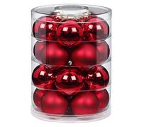 Inge Glas Magic - Bolas de Navidad, Decoración Navideña (20 Unidades, Cristal auténtico), Color Rojo Brillante y Mate