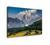 INGENIA HOME Cuadro lienzo canvas El Naranjo de Bulnes Picu Urriellu Macizo de los Urrieles Picos de Europa Cabrales, Principado de Asturias - Alta resolución - Varias medidas (80_x_53_cm)