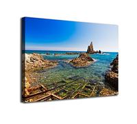 INGENIA HOME Cuadro lienzo canvas Parque Nacional de Cabo de Gata El Arrecife de las Sirenas Almeria Andalucia España - Alta resolución - Varias medidas (50_x_33_cm)