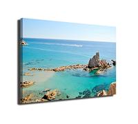 INGENIA HOME Cuadro lienzo canvas Playa Cabo de Gata Almeria Andalucia España - Alta resolución - Varias medidas (120_x_80_cm)