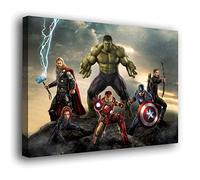 INGENIA HOME Cuadro lienzo canvas Vengadores Super héroes Marve Avenger - Alta resolución - Varias medidas (60_x_44_cm)