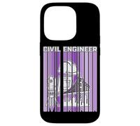 Ingeniero Civil Purple Split Stripe Bridge Herramientas de ingeniería Carcasa para iPhone 14 Pro