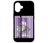 Ingeniero Civil Purple Split Stripe Bridge Herramientas de ingeniería Carcasa para iPhone 16
