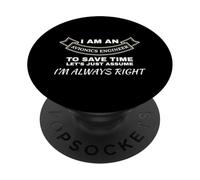 Ingeniero de Aviónica Siempre Correcto Tecnología Aviación PopSockets PopGrip Adhesivo