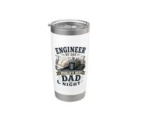 Ingeniero de día El mejor papá del mundo de noche Papá Vaso térmico de acero inoxidable de doble pared