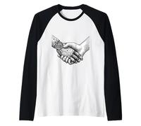 Ingeniero de Inteligencia Artificial del apretón de Manos del Robot AI Humano Camiseta Manga Raglan
