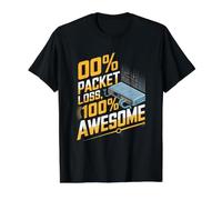 Ingeniero de Redes Divertido Ping Ingeniería de Redes Camiseta gráfica económica, Hombre, Negro, S