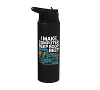 Ingeniero de redes Hago un pitido de computadora Boop Beep Stainless Steel Insulated Water Bottle