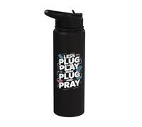 Ingeniero de redes Más Plug And Pray Stainless Steel Insulated Water Bottle
