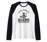 Ingeniero de Software de Soporte técnico no remunerado de TI Soy mi Familia Camiseta Manga Raglan