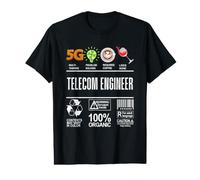 Ingeniero de Telecomunicaciones Etiqueta Habilidades Resolviendo Café Vino Camiseta gráfica económica