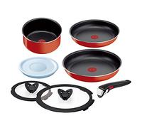 Ingenio Paprika Red Tefal - Batería de cocina de 7 piezas - Todos los fuegos excepto inducción - L1519092
