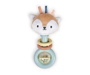 Ingenuity - Anillo Sonajero para Bebés, Kitt, con Materiales de Origen Vegetal sin BPA, Cabeza de Peluche del Zorrito Kitt