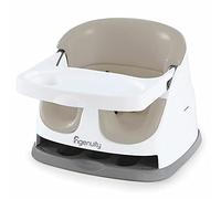 Ingenuity, Alzador de Asiento y Silla Elevadora 2en1 para bebés y niños, arnés de seguridad, bandeja extraíble, sin BPA, trona viaje portátil y fácil de limpiar, a partir de 6 meses, beige