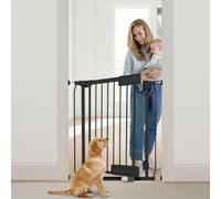 Ingenuity Puerta para bebé con Pedal Manos Libres, Soporte de presión o Hardware, 73-80 cm de Ancho, Doble Bloqueo, Apto para Mascotas