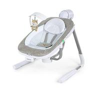 Ingenuity, Columpio Compacto y Portátil AnyWay Sway Ray, vibraciones, 16 melodías, 2 sonidos, asiento gira 180°, 3 direcciones de balanceo, cable USB, desde recién nacido hasta 9 kg, 1 Unidad