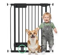 Ingenuity Puerta para bebé con Pedal Manos Libres, Soporte de presión o Hardware, 73-80 cm de Ancho, Doble Bloqueo, Apto para Mascotas