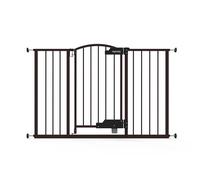 Ingenuity Puerta de bebé y puerta de perro fácil de abrir, pedal de pie abierto manos libres, 27.5-52 pulgadas de ancho, 28 pulgadas de alto, hardware o montado a presión, instalación en puerta, parte